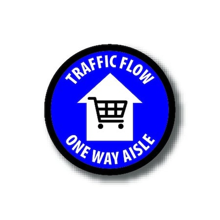 Ergomat 6in CIRCLE SIGNS Traffic Flow One Way Aisle DSV-SIGN 36 #3950 -UEN